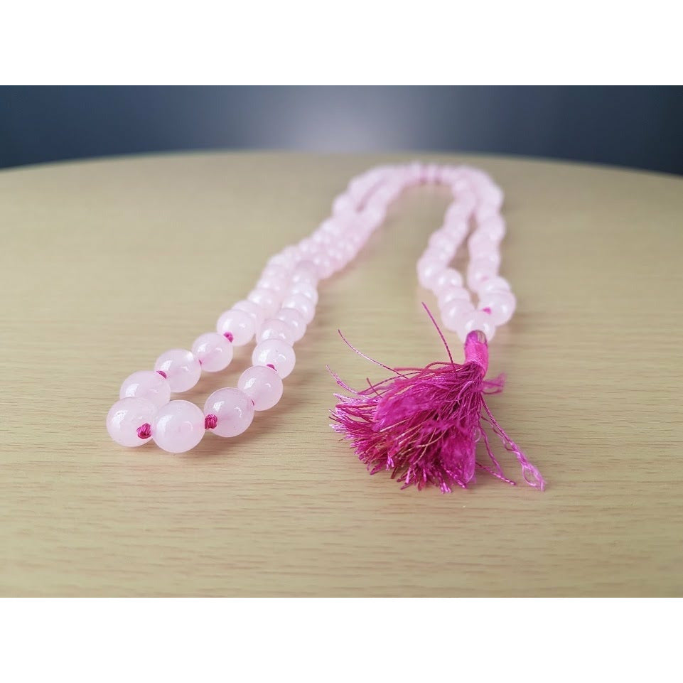 Quartz rose mala